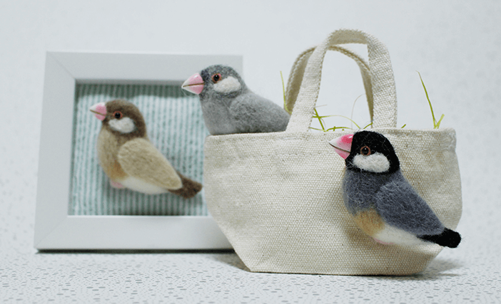 mochimochiと一緒に鳥さんブローチを作ろう!文鳥編